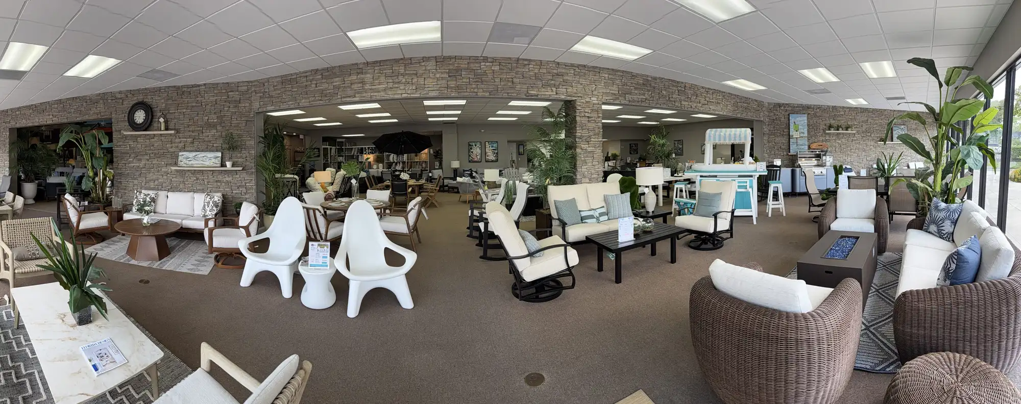 Outdoor furniture on display at the Patio Style showroom in Longwood, Florida