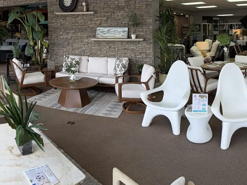 Outdoor sofa at the Patio Style showroom
